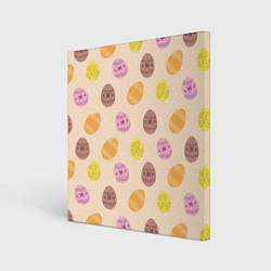 Картина квадратная Пасха цветные яйца