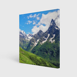 Картина квадратная Домбай - горный пейзаж на Северном Кавказе