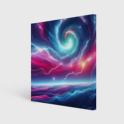 Картина квадратная Spiral neon galaxy - ai art fantasy