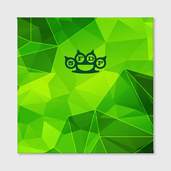 Холст квадратный Five Finger Death Punch green poly, цвет: 3D-принт — фото 2