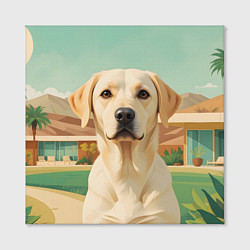Холст квадратный Лабрадор на фоне пальм, цвет: 3D-принт — фото 2