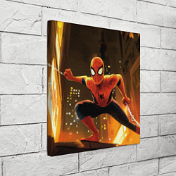 Холст квадратный Человек-паук пускает паутину, цвет: 3D-принт — фото 2