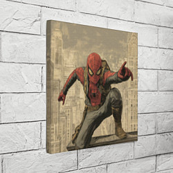 Холст квадратный Человек-паук готов спасать мир, цвет: 3D-принт — фото 2