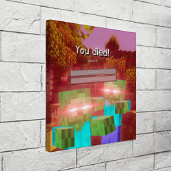 Холст квадратный Try again - Minecraft, цвет: 3D-принт — фото 2