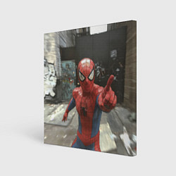 Картина квадратная Человек паук предупреждает