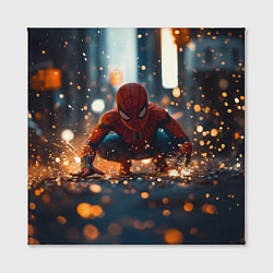 Холст квадратный Человек паук и золотая пыльца, цвет: 3D-принт — фото 2