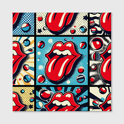 Холст квадратный Rolling Stones logo - pop art, цвет: 3D-принт — фото 2