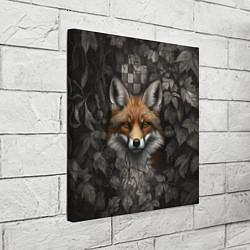 Холст квадратный Внимательный лис, цвет: 3D-принт — фото 2