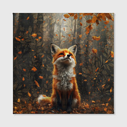 Холст квадратный Довольный лис в лесной чаще, цвет: 3D-принт — фото 2