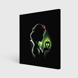 Картина квадратная Белоснежка и яблоко - силуэт крупно