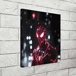 Холст квадратный Человек-паук в красно-черном костюме, цвет: 3D-принт — фото 2
