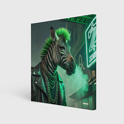 Картина квадратная Cyperpunk zebra