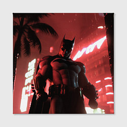 Холст квадратный Бэтмен красный ночной город, цвет: 3D-принт — фото 2