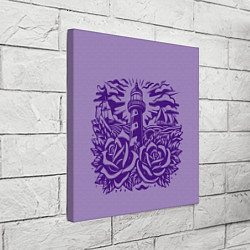 Холст квадратный Маяк с розами и корабли, цвет: 3D-принт — фото 2