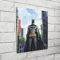 Холст квадратный Бэтмен стоит на улице, цвет: 3D-принт — фото 2