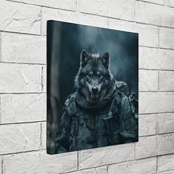 Холст квадратный Солдат волк, цвет: 3D-принт — фото 2