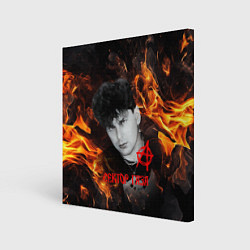 Холст квадратный Сектор газа огненный фон, цвет: 3D-принт