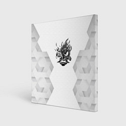 Холст квадратный Cyberpunk 2077 white poly, цвет: 3D-принт