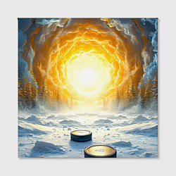 Холст квадратный Шайбы в лесу, цвет: 3D-принт — фото 2