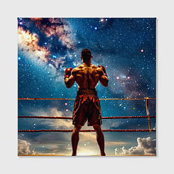 Холст квадратный Тайский боксер в космосе, цвет: 3D-принт — фото 2