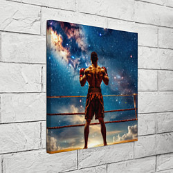 Холст квадратный Тайский боксер в космосе, цвет: 3D-принт — фото 2