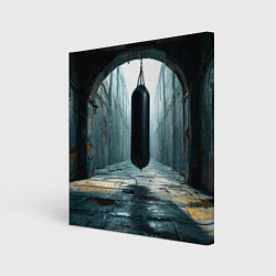 Картина квадратная Боксерская груша на черном