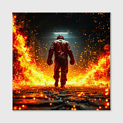 Холст квадратный Боксер в огне, цвет: 3D-принт — фото 2