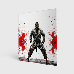 Картина квадратная Боец джиу-джитсу на белом