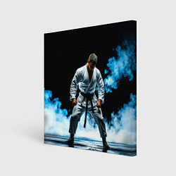 Картина квадратная Боец джиу-джитсу в дыму