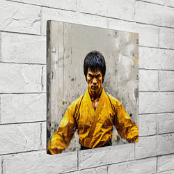 Холст квадратный Брюс Ли на сером, цвет: 3D-принт — фото 2