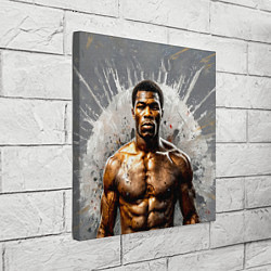 Холст квадратный Мухаммед Али на сером, цвет: 3D-принт — фото 2