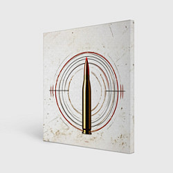 Холст квадратный Патрон на белом, цвет: 3D-принт