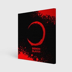 Холст квадратный Demon Slayer - red gradient, цвет: 3D-принт