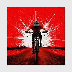 Холст квадратный Горный велосипед на красном, цвет: 3D-принт — фото 2