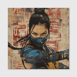 Холст квадратный Боец Мортал комбат Китана, цвет: 3D-принт — фото 2