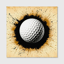 Холст квадратный Мяч для гольфа на бежевом, цвет: 3D-принт — фото 2