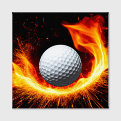 Холст квадратный Мяч для гольфа в огне, цвет: 3D-принт — фото 2