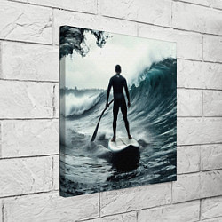 Холст квадратный Сапсёрфер в волне, цвет: 3D-принт — фото 2