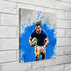 Холст квадратный Регбист в синем, цвет: 3D-принт — фото 2