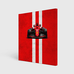 Холст квадратный Формула 1 на красном, цвет: 3D-принт