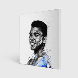Холст квадратный Мухаммед Али улыбка, цвет: 3D-принт