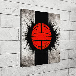 Холст квадратный Стритбольный мяч в чб, цвет: 3D-принт — фото 2
