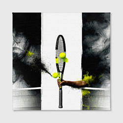 Холст квадратный Ракетка в черном дыму, цвет: 3D-принт — фото 2