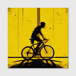 Холст квадратный Триатлонист на желтом, цвет: 3D-принт — фото 2