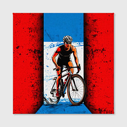 Холст квадратный Велогонка в троеборье, цвет: 3D-принт — фото 2