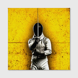 Холст квадратный Фехтовальщик с рапирой на желтом, цвет: 3D-принт — фото 2