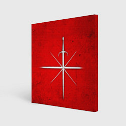 Холст квадратный Сабля на красном, цвет: 3D-принт
