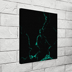 Холст квадратный Color black turquoise, цвет: 3D-принт — фото 2