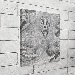 Холст квадратный Черепа динозавров - эскиз, цвет: 3D-принт — фото 2