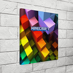 Холст квадратный Minecraft - pattern, цвет: 3D-принт — фото 2